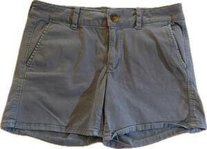 American Eagle Chino Shorts Womens Size 8 Gray Midi Super Stretch